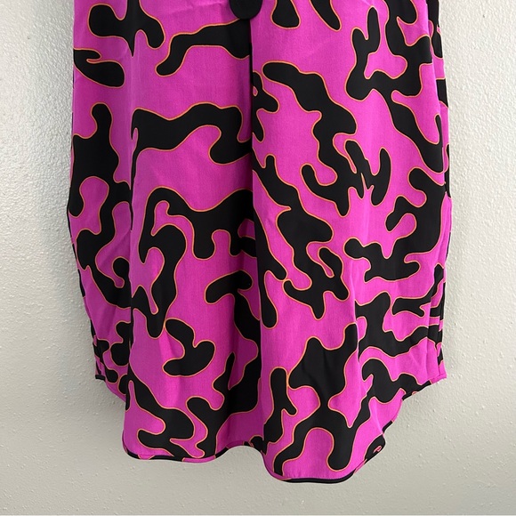 Diane Von Furstenberg DVF 100% Silk Firebird Print Shift Shirt Dress Size 10 - Picture 4 of 11